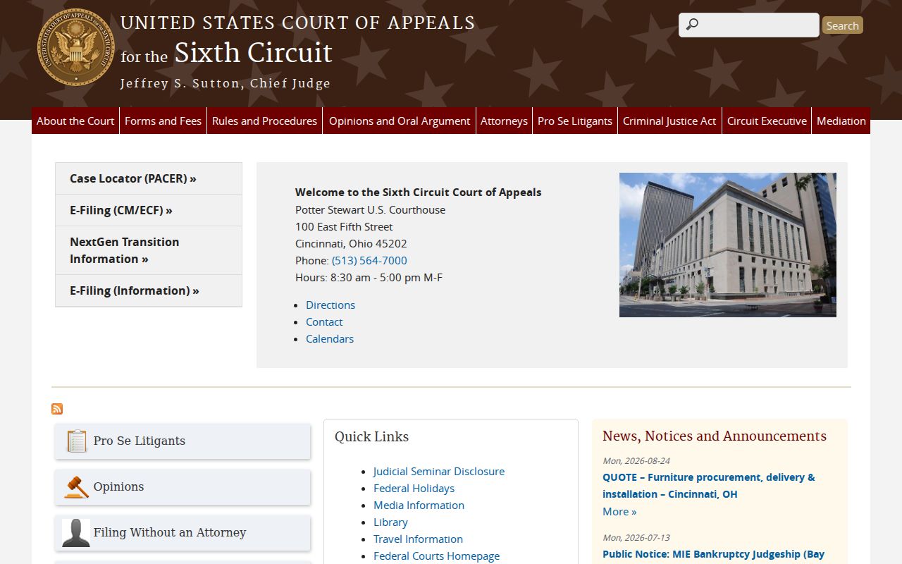 Corunna court docket Sixth Circuit appellate reference