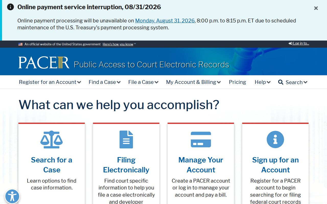Laingsburg court docket federal PACER access distinction