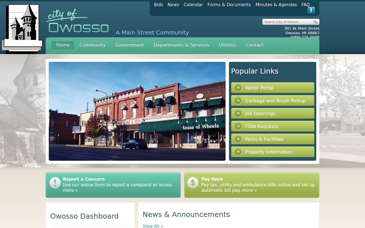 Owosso Shiawassee County court docket city portal context