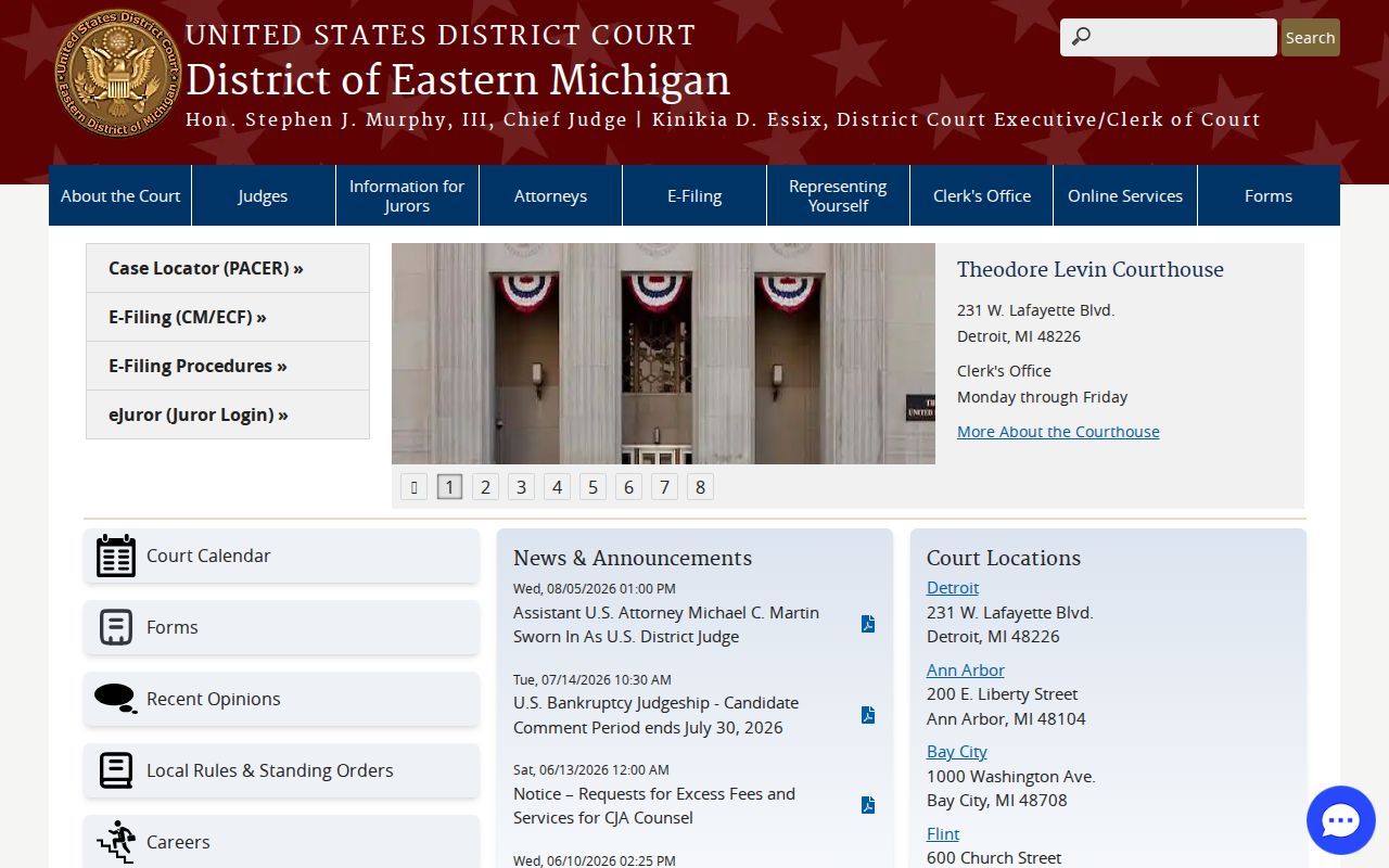Perry court records Eastern District of Michigan reference