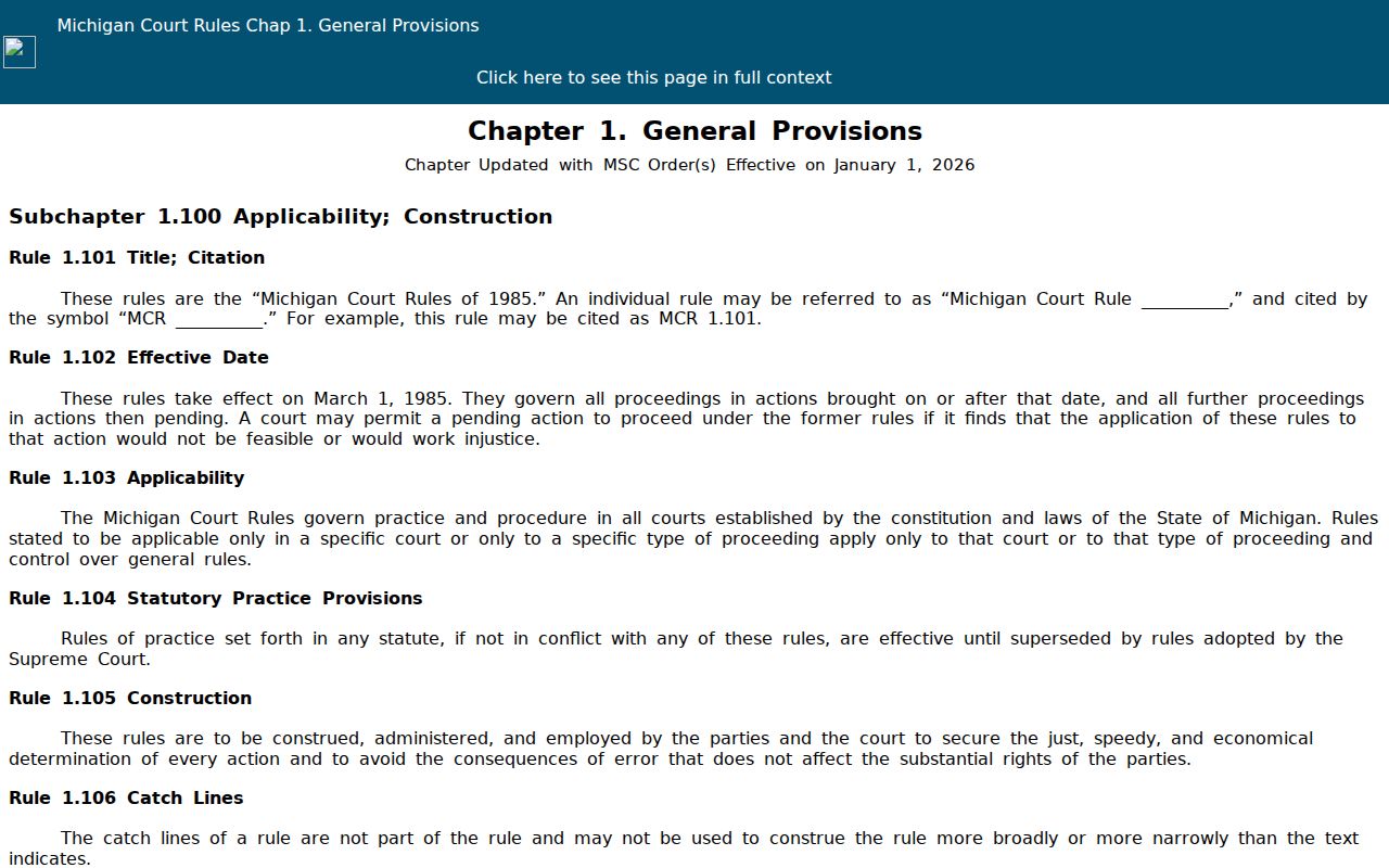 Shiawassee court record Michigan Court Rules Chapter 1 redaction framework