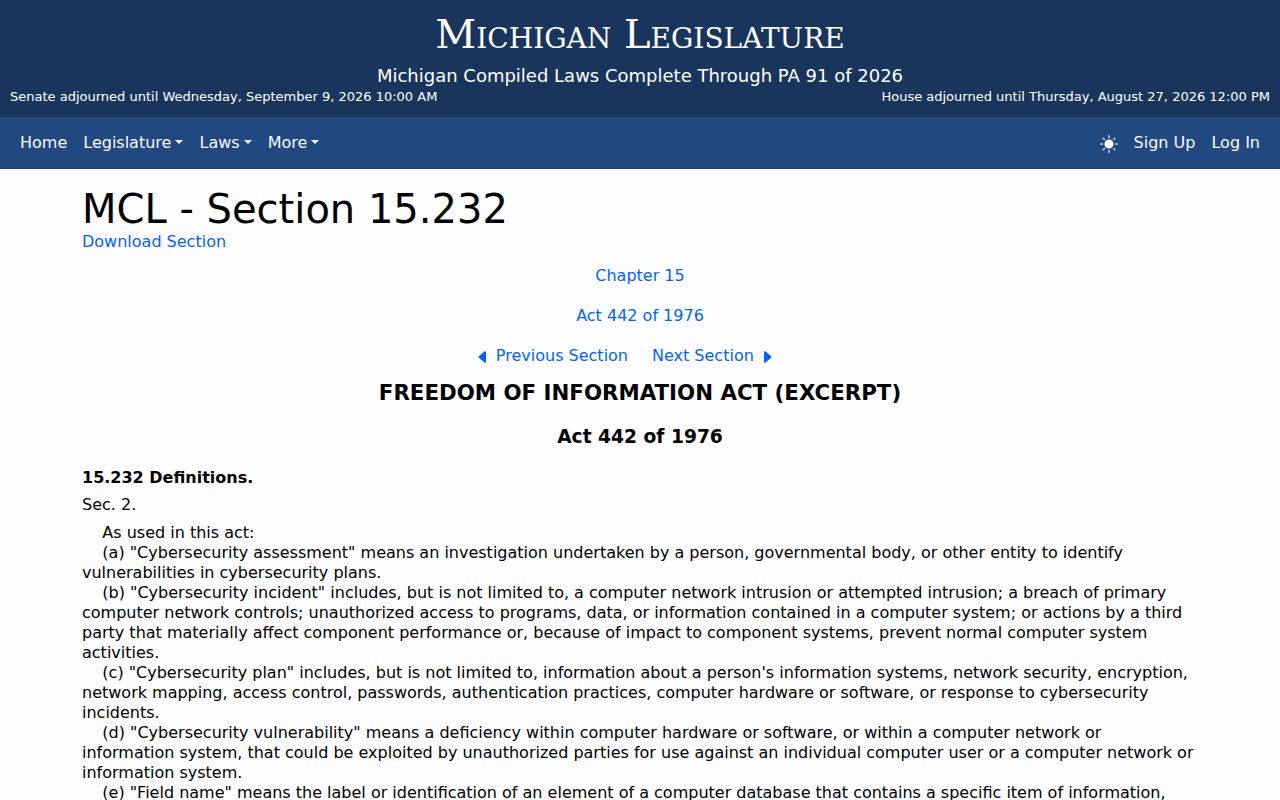Shiawassee court record Michigan FOIA public-body definition