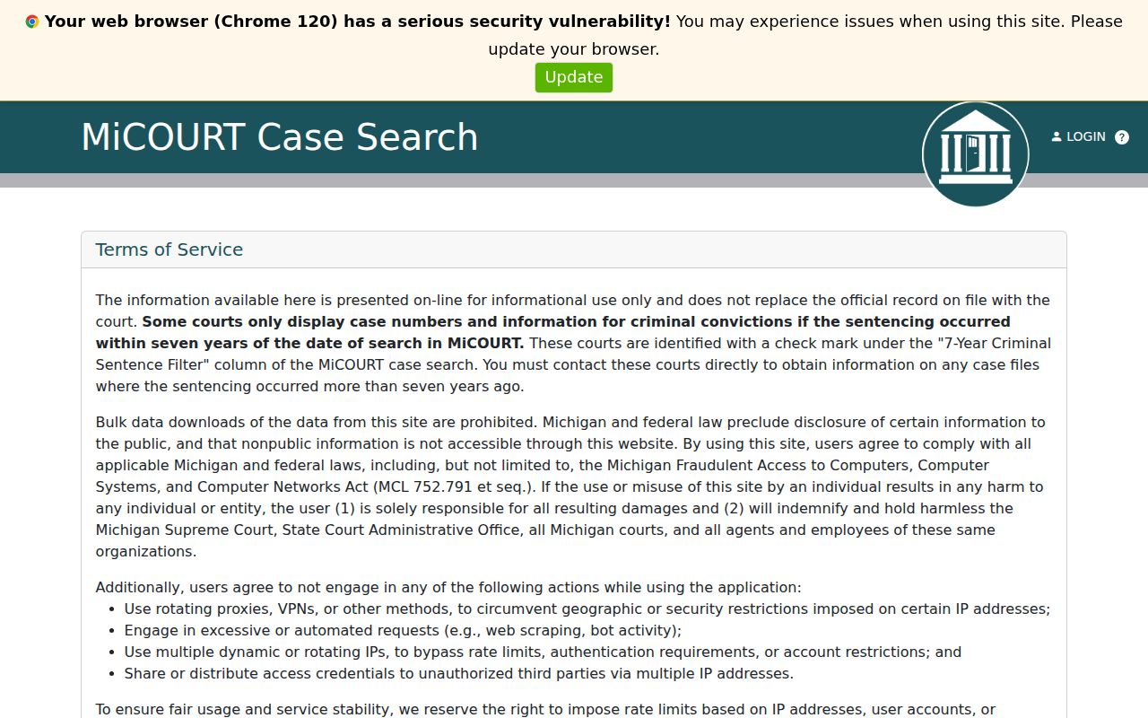 Shiawassee criminal docket search at the 66th District Court MiCOURT route