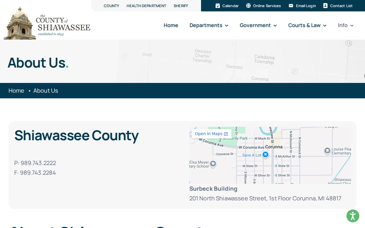 Shiawassee County court docket courthouse history context